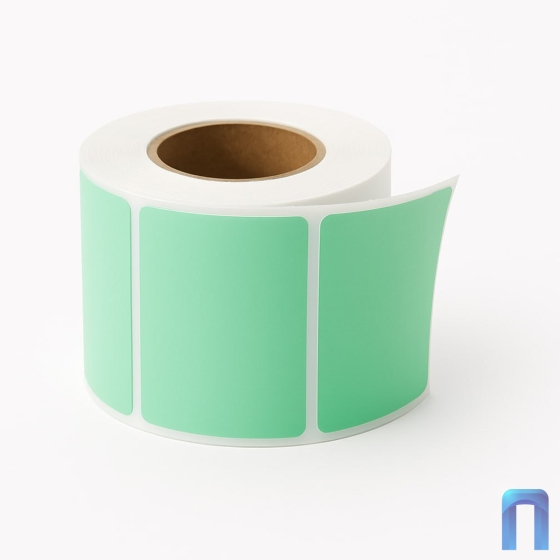 Этикетки для ВкусВилл 80х70 мм (500 этикеток, зеленая, втулка 76 мм)