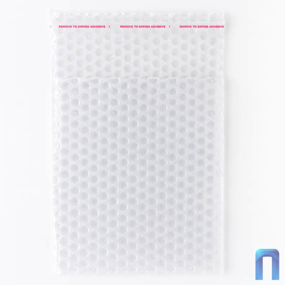 Пузырчатый пакет 15 x 35 cм клеевой клапан 5 см (100 шт, трехслойный, прозрачный, 60 гр/м2)